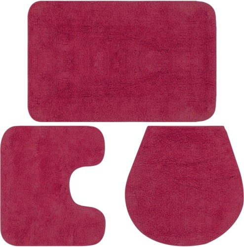 VidaXL Badmattenset stof fuchsia 3-delig