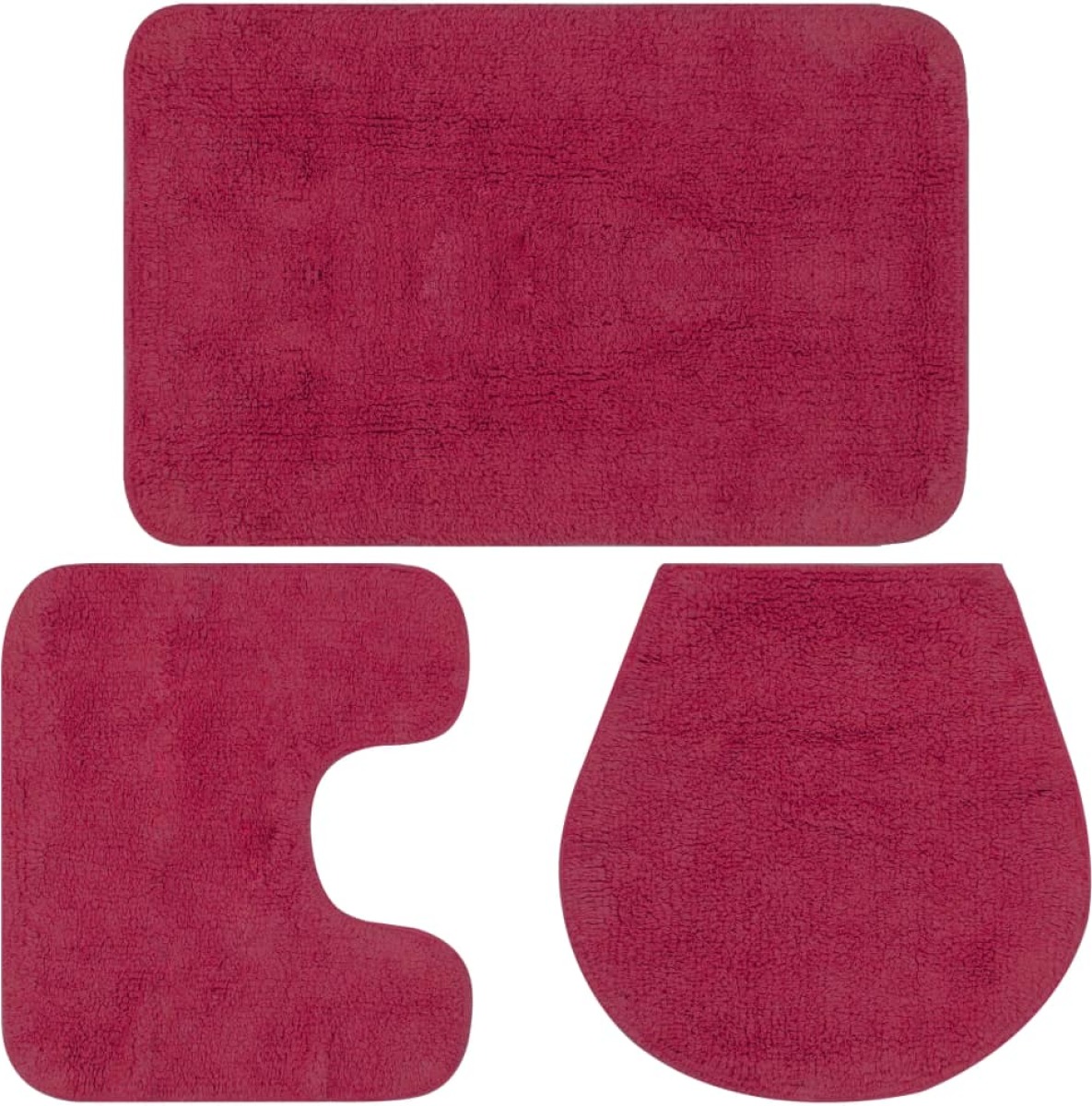 VidaXL Badmattenset stof fuchsia 3-delig