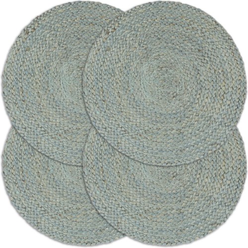 VidaXL Placemats 4 st rond 38 cm jute olijfgroen