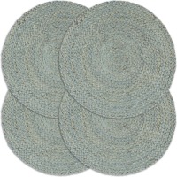 VidaXL Placemats 4 st rond 38 cm jute olijfgroen