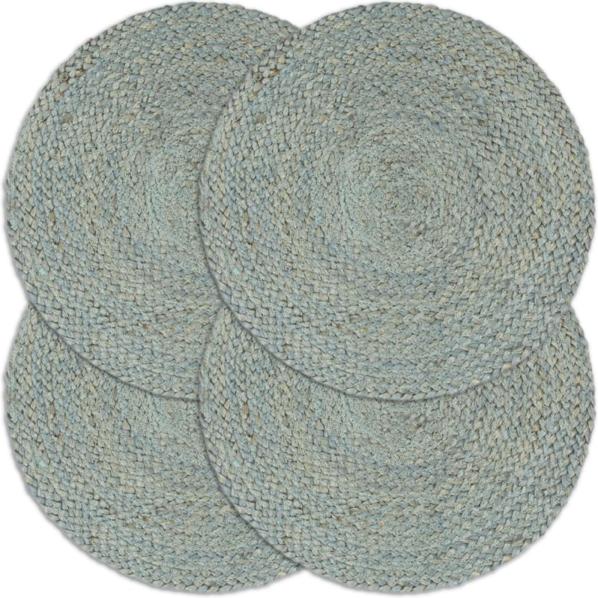 VidaXL Placemats 4 st rond 38 cm jute olijfgroen