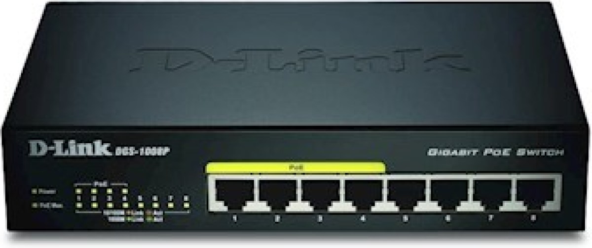 D-Link DGS-1008P 8-Port Gigabit PoE Unmanaged Desktop Switch