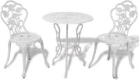 VidaXL 3-delige Bistroset gegoten aluminium wit