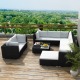 VidaXL 10-delige Loungeset met kussens poly rattan zwart