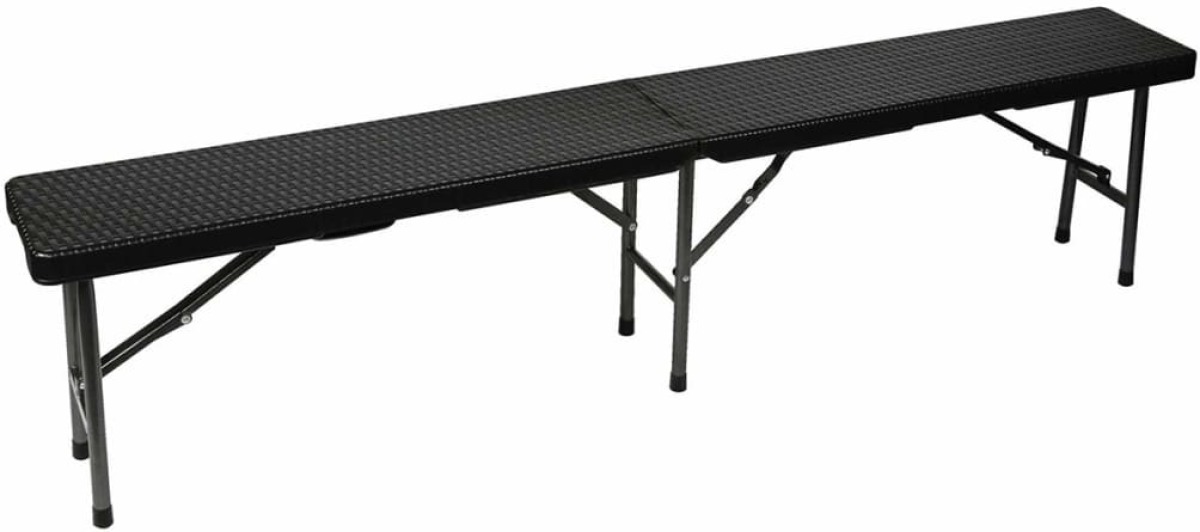Perel Klapbank met rieten patroon zwart FP160R