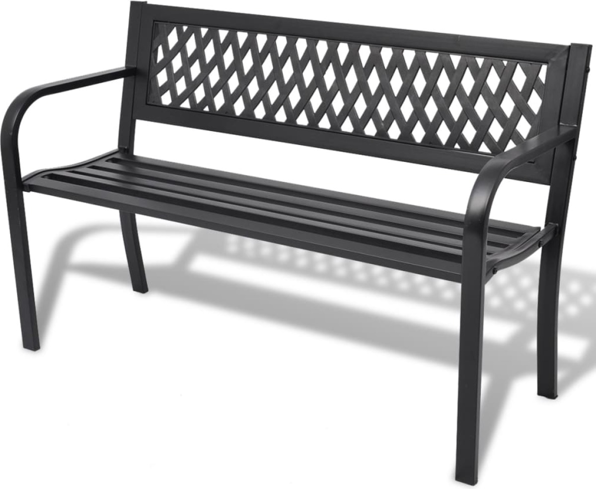 VidaXL Tuinbank 118 cm staal zwart