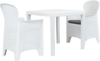 VidaXL 3-delige Bistroset rattan-look kunststof wit