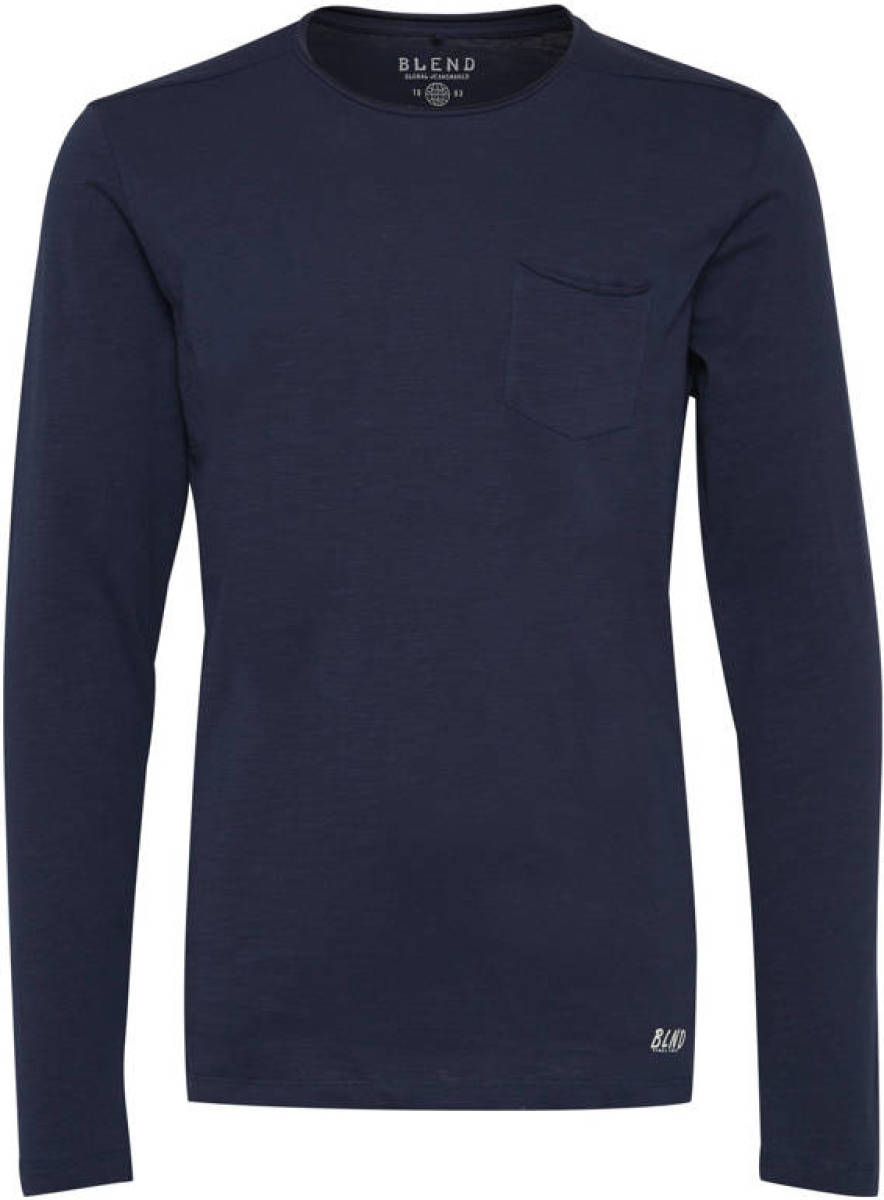 Blend longsleeve donkerblauw