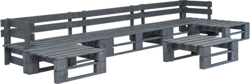 VidaXL 6-delige Loungeset pallet hout grijs