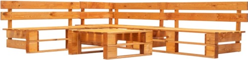 VidaXL 4-delige Loungeset pallet hout honingbruin