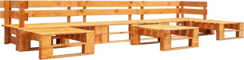 VidaXL 6-delige Loungeset pallet hout honingbruin