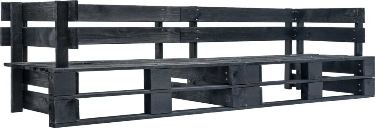 VidaXL Tuinbank 2-zits pallet hout zwart