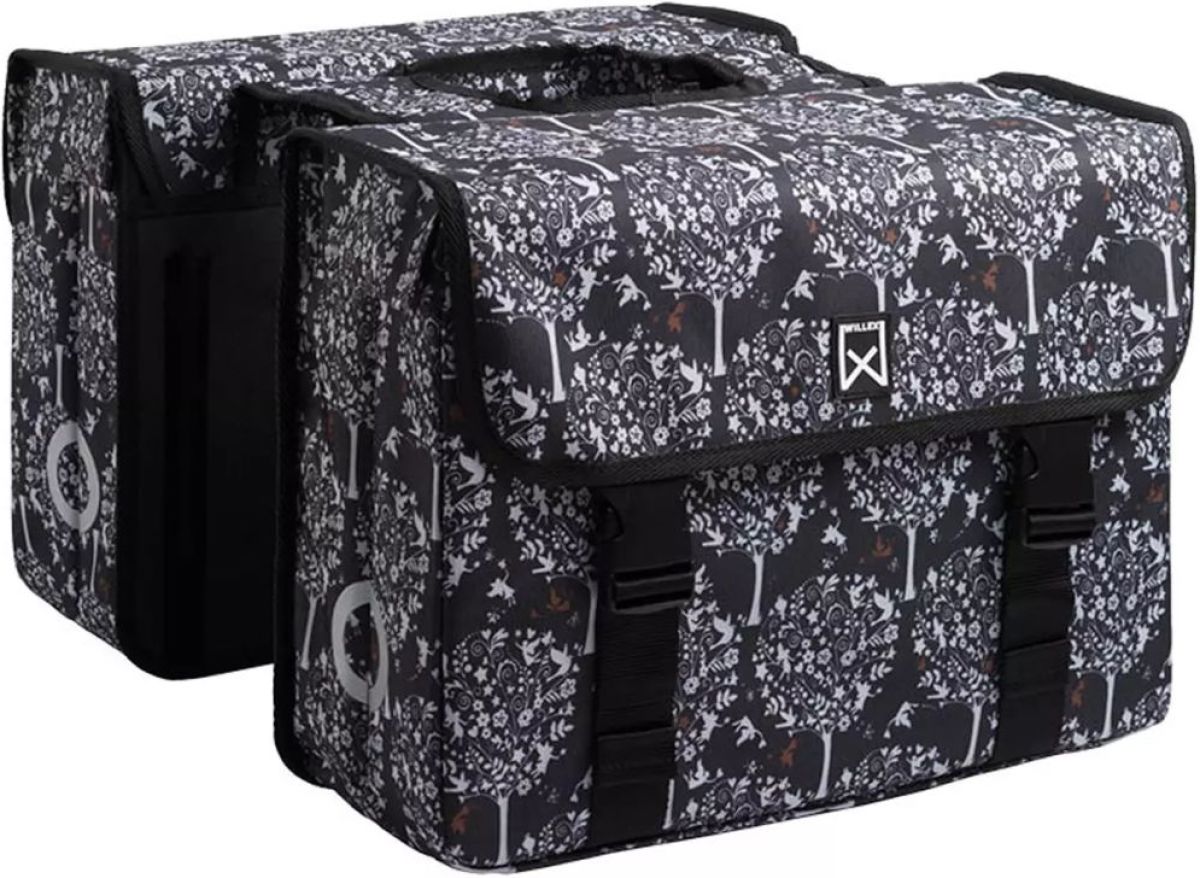 Willex Fietstas boommotief 36 L zwart en bruin 13961