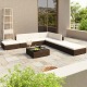 VidaXL 8-delige Loungeset met kussens poly rattan bruin