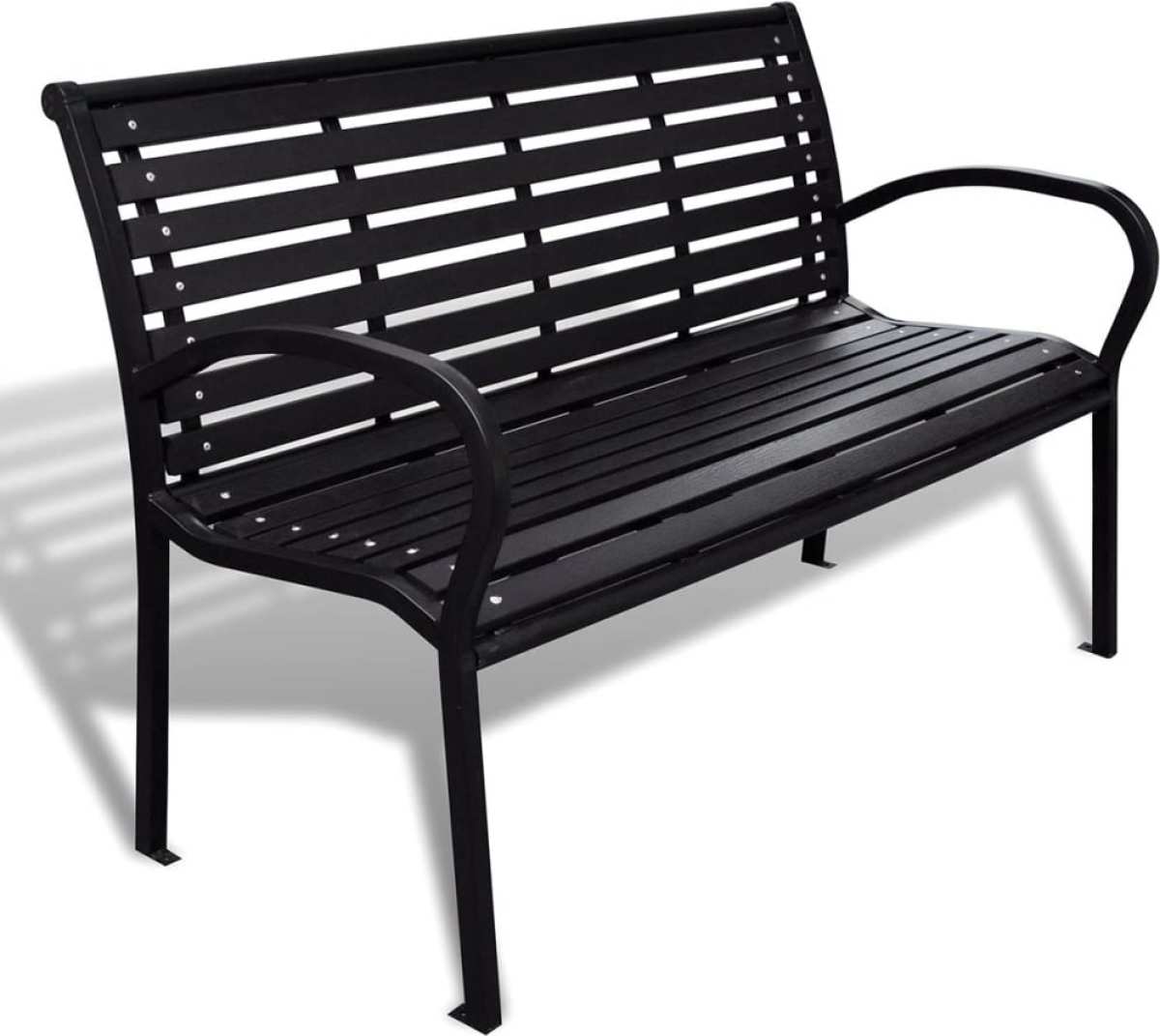 VidaXL Tuinbank 125 cm staal en HKC zwart