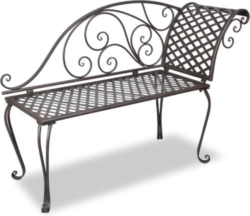 VidaXL Chaise longue 128 cm staal antiekbruin