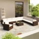 VidaXL 12-delige Loungeset met kussens poly rattan bruin