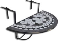 VidaXL Balkontafel hangend mozaïek zwart en wit