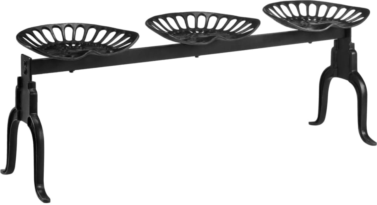 VidaXL Driezitsbank 155 cm gietijzer zwart
