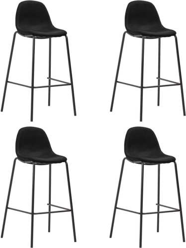 VidaXL Barstoelen 4 st stof zwart