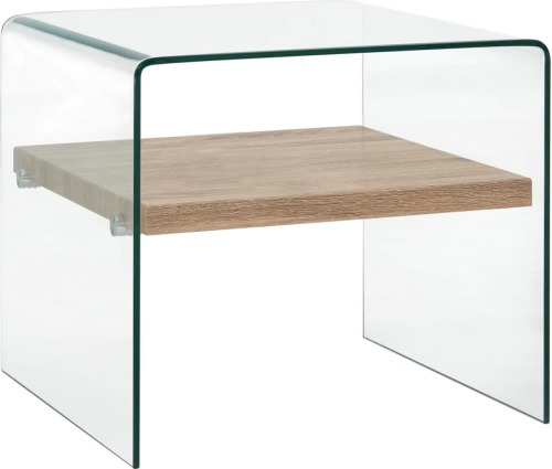 VidaXL Salontafel 50x50x45 cm gehard glas transparant