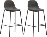 VidaXL Barstoelen 2 st stof donkergrijs