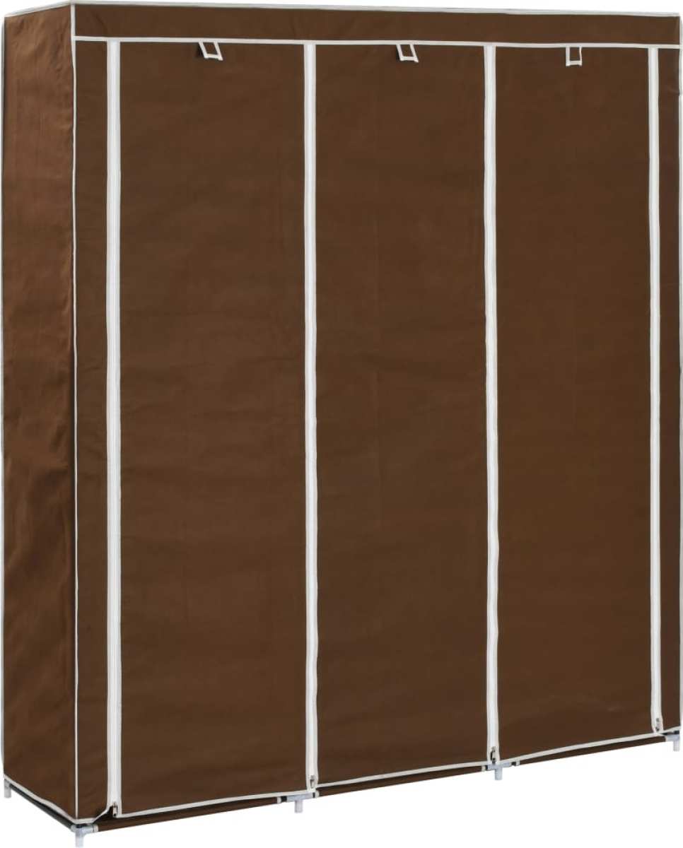 VidaXL Kledingkast met vakken en stangen 150x45x175 cm stof bruin