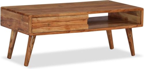VidaXL Salontafel met bewerkte lade 100x50x40 cm massief hout