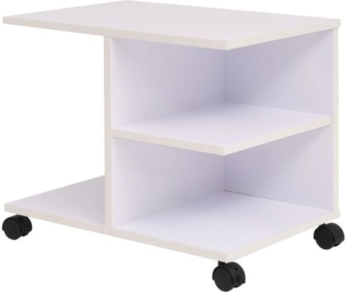 VidaXL Plankenkast verrijdbaar 50x35x42 cm wit