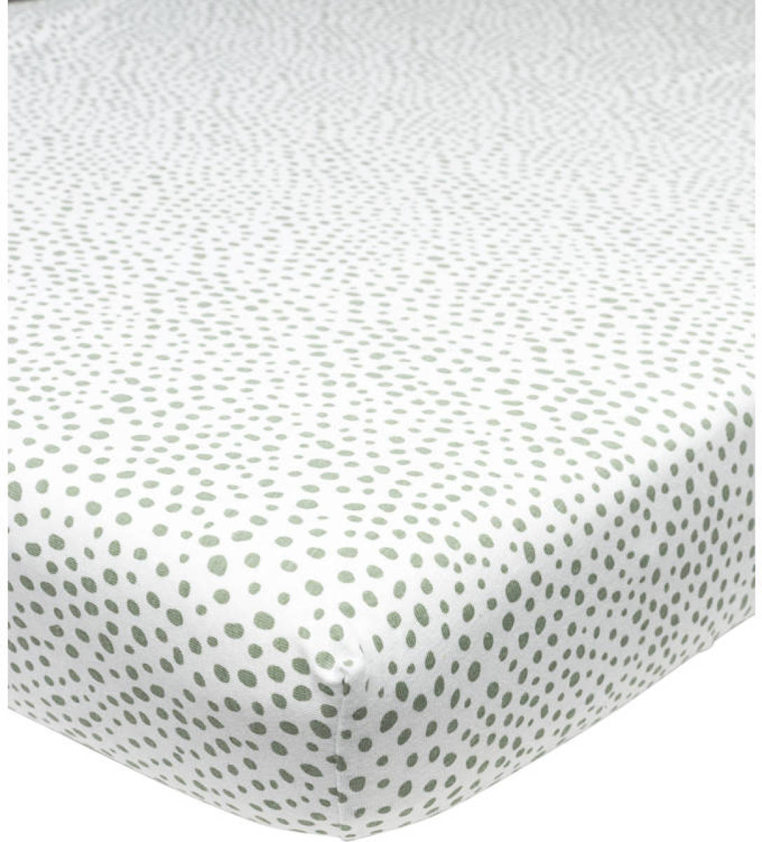 Meyco katoenen jersey hoeslaken juniorbed 70x140/150 cm Cheetah forest green Groen