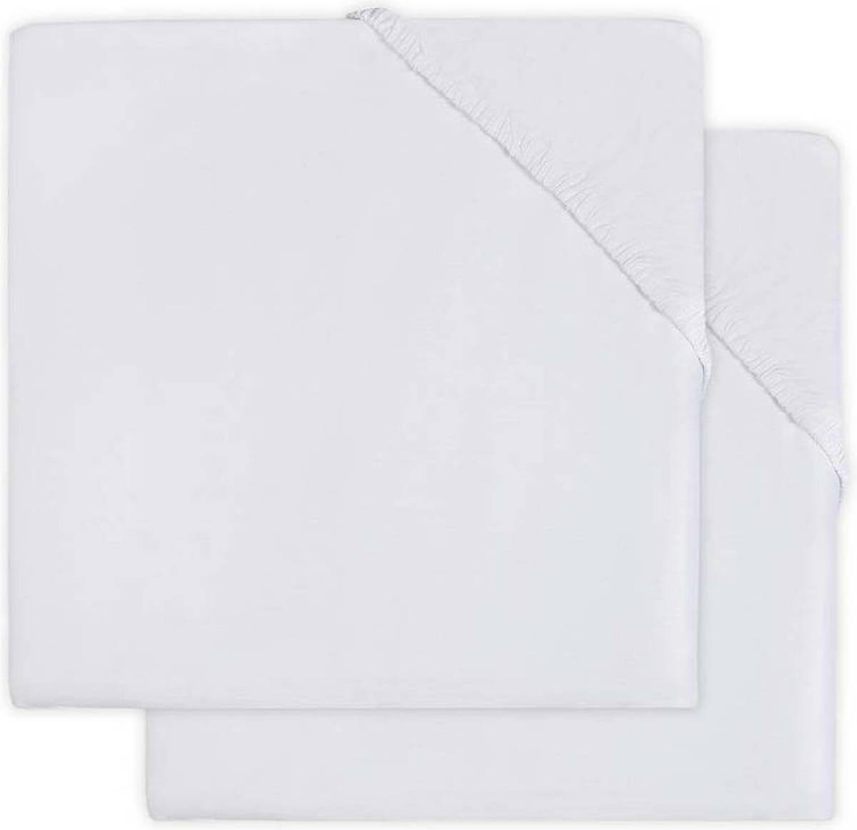 Jollein katoenen hoeslaken wieg 40x80/90 cm - set van 2 wit