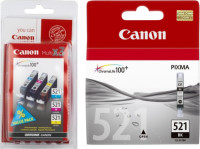 Canon CLI-521 Zwart + 3-Kleuren Pack