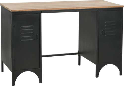 VidaXL Bureau 120x50x76 cm massief vurenhout en staal