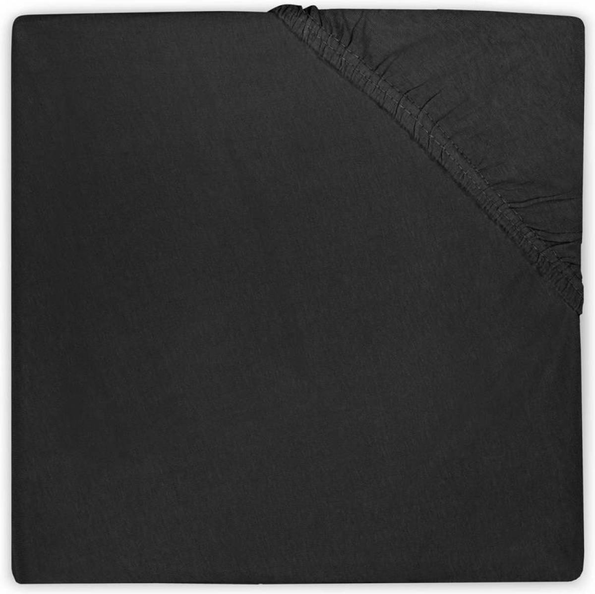Jollein katoenen hoeslaken wieg 40x80/90cm zwart