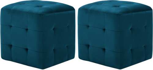 VidaXL Nachtkastjes 2 st 30x30x30 cm fluweel blauw
