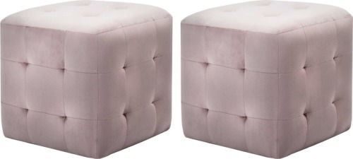 VidaXL Nachtkastjes 2 st 30x30x30 cm fluweel roze