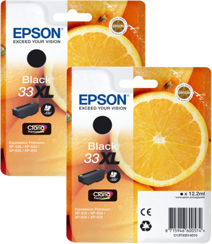 Epson 33 Duo Pack Zwart XL (C13T33514010)