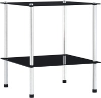 VidaXL Kastje 2-laags 40x40x47 cm gehard glas zwart