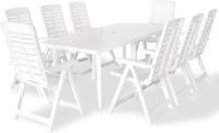 VidaXL 9-delige Tuinset kunststof wit
