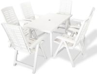VidaXL 7-delige Tuinset kunststof wit