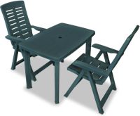 VidaXL 3-delige Bistroset kunststof groen