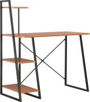 VidaXL Bureau met schappen 102x50x117 cm zwart en bruin