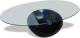 VidaXL Salontafel met ovale glazen tafelblad hoogglans zwart
