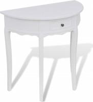 VidaXL Wandtafel met lade halfrond wit