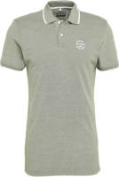 Blend slim fit polo met contrastbies beetle green
