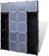 VidaXL Kast modulair met 14 vakken 37x146x180,5 cm zwart en wit
