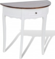 VidaXL Wandtafel met lade halfrond bruin