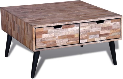 VidaXL Salontafel met 4 lades gerecycled teakhout