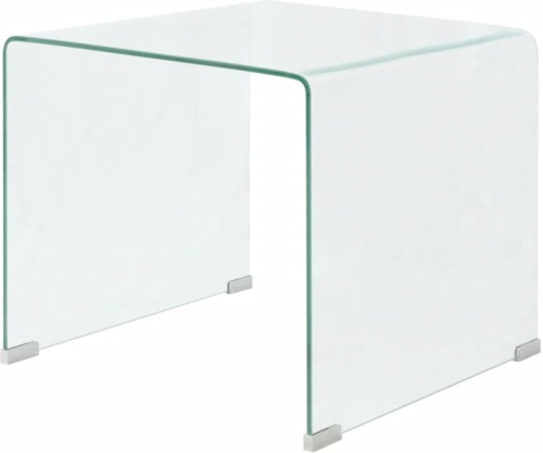 VidaXL Salontafel transparant 49,5x50x45 cm gehard glas