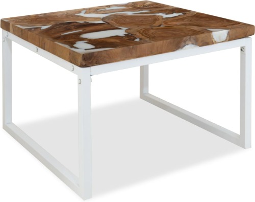 VidaXL Salontafel 60x60x40 cm teakhout en hars